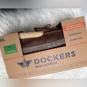 Dockers Men's Brown Slip-On Loafer Slippers Size 13-14 XXL